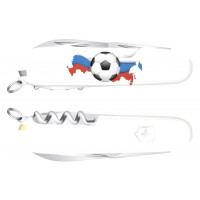 Нож перочинный Victorinox Spartan "Российский футбол", 91 мм, 12 функций, рукоять пластик, белый