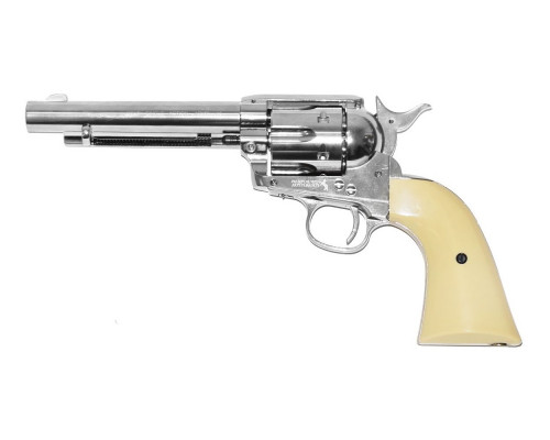 Пневматический револьвер Umarex Colt SAA 45 PELLET nickel, кал. 4,5мм