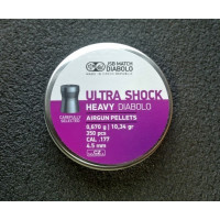 Пули JSB Ultra Shock Heavy Diabolo 4,5 мм, 0,67 грамма, 350 штук Пули JSB Ultra Shock Heavy Diabolo 4,5 мм, 0,67 грамма, 350 штук