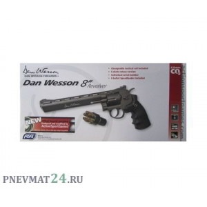 Пневматический револьвер ASG Dan Wesson 8" Black (пулевой)